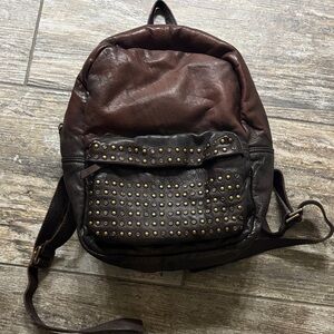 Free People EL Sol Brown Leather Studded Backpack